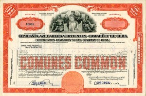 Compania Azucarera Vertientes - Camaguey De Cuba Specimen Stock Certificate